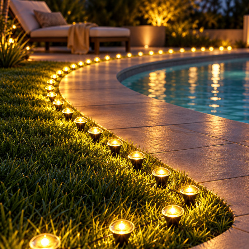 Matte Black Solar Powered Pathway Light Kit