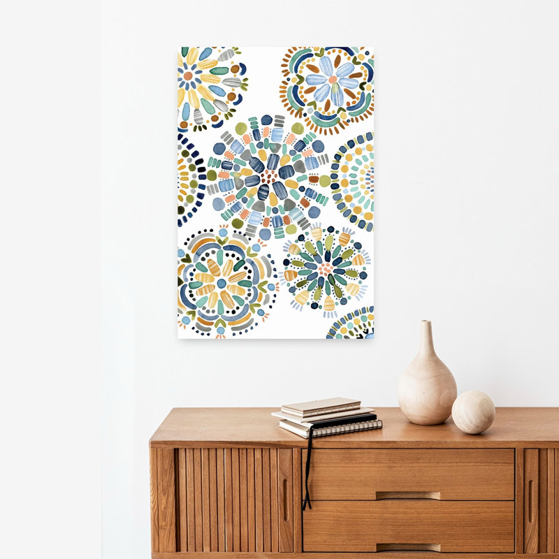 Mosaic Floral Abstract Colourful Elegant Wall Art, 24" H x 16" W