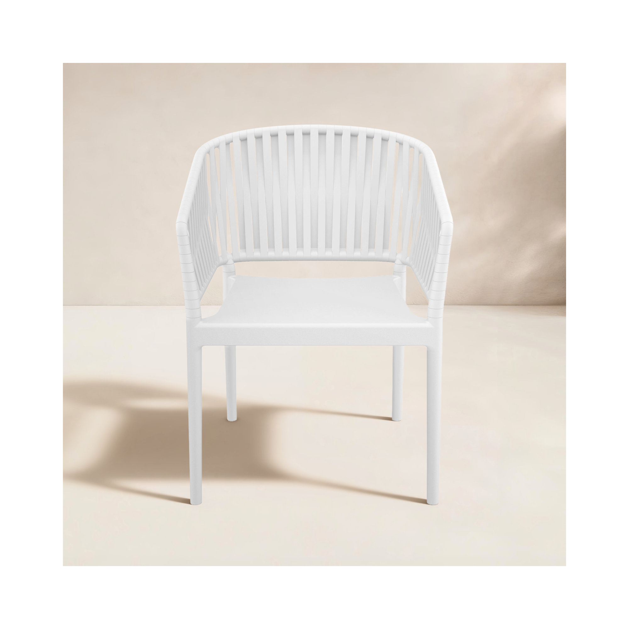 Newport Outdoor Stacking Dining Armchair, White