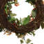 Faux Lighted Peony Rattan 40cm Wreath
