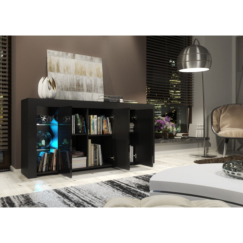 Bebak Unfinished Sidebaord for TVs up to 60", Black