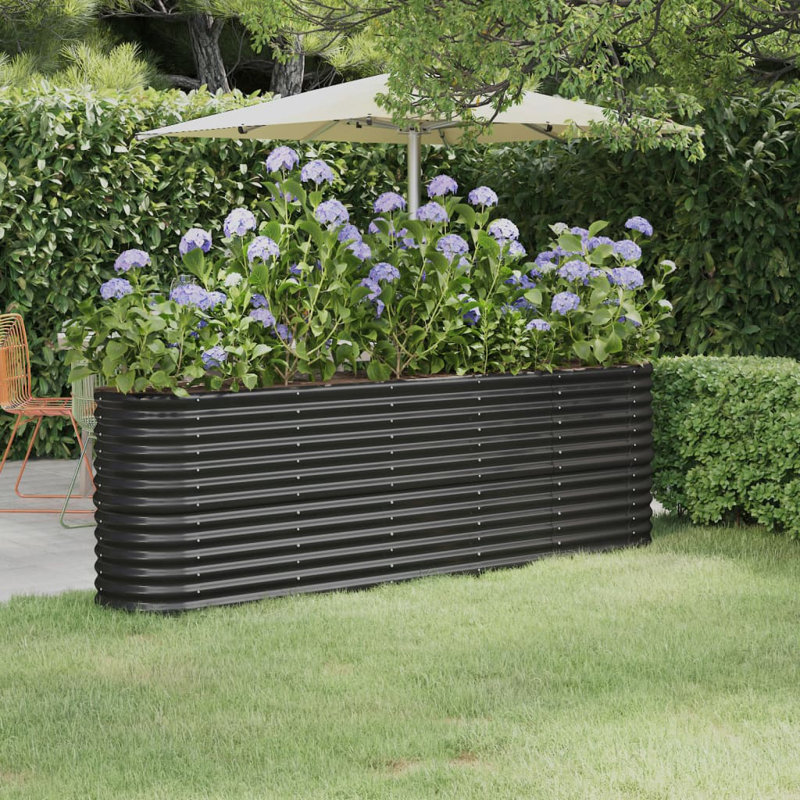 Antawn Metal Raised Garden Bed, Anthracite