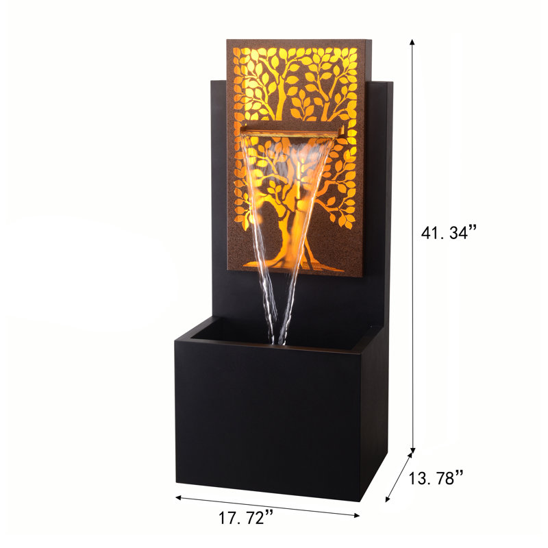 Outdoor Waterfall Fountain with Lights