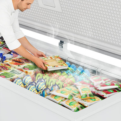 17.1 Cu. Ft. Convertible Chest Freezer – Removable Baskets, 6 Casters, LED Light & Lock – White