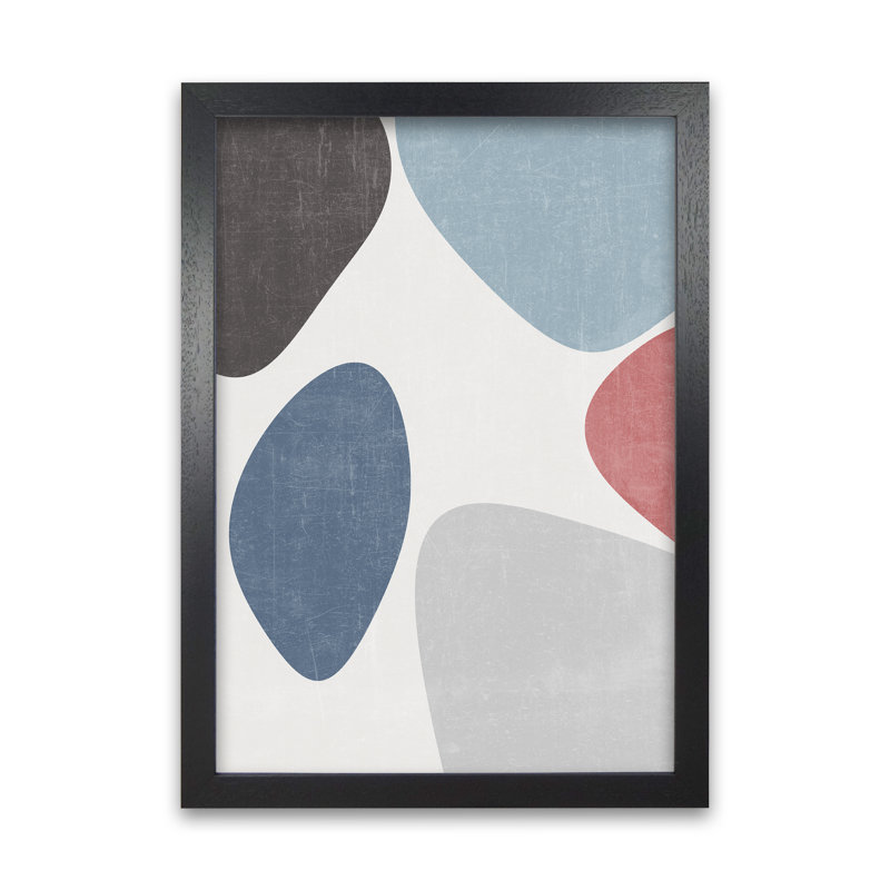 Blues Abstract Original - Print, Black Frame, 59cm H x 42cm W x 3cm D
