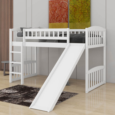 Lit mezzanine simple avec glissoire et échelle