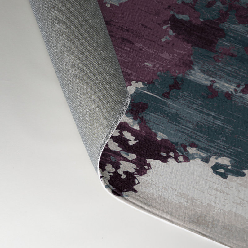 Watercolor Purple Indoor and Outdoor Area Rug, Rectangle 3' x 5'