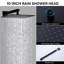 Pomme de douche à effet de pluie 10 po et robinet de salle de bain équilibré - noir mat, fixation murale noire avec valve de 10 po-121245087