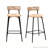 Paper Rope Round Bar Stools with Back Set of 2-1189745057