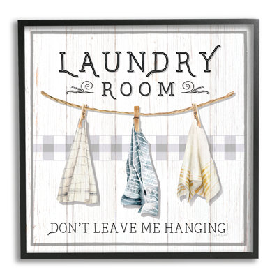 Bb-036-Framed " Laundry Room Hanging Towels " by Elizabeth Tyndall