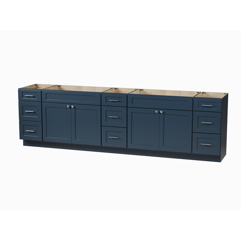 117'' Double Bathroom Vanity Base only, Blue