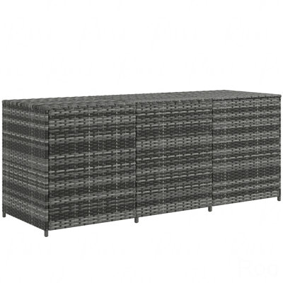 175 Gallon Outdoor Storage Box With Inner Liner, PE Rattan Wicker Deck Box With Pneumatic Bar Lift For Indoor & Outdoor, Patio Furniture Cushions, Pool Toys, Garden Tools, Mixed
