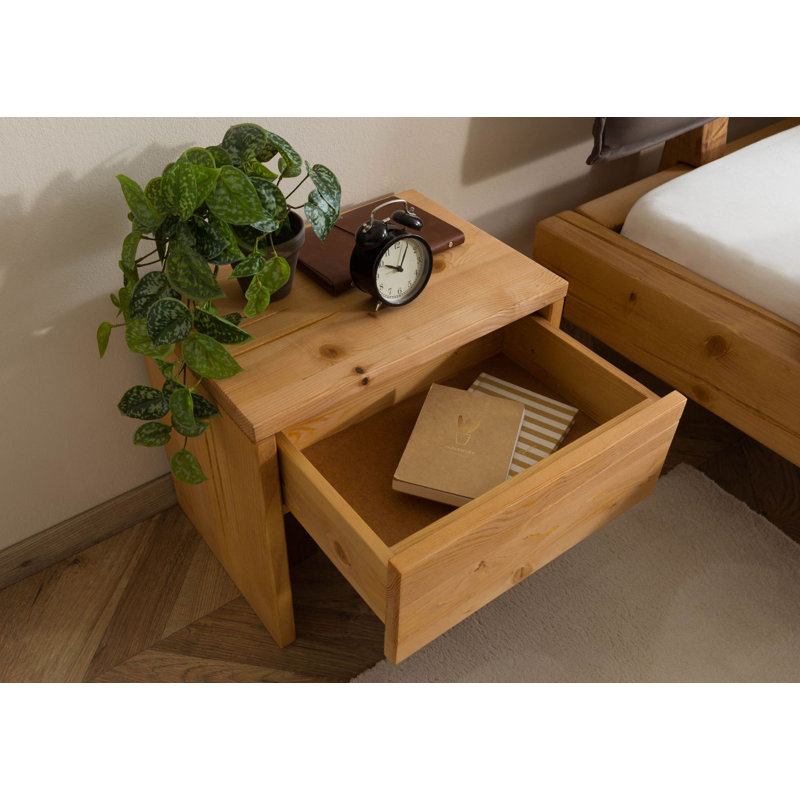 BALKENMÖBEL 50cm W Solid Wood Bedside Table