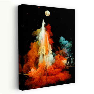 The Launch Abstract Contemporary Landscape Nature Wall Art Print 1 Piece Wrapped Canvas Wall Art