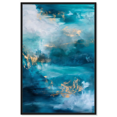 Art mural géode sur toile Golden Seafoam par Art Remedy