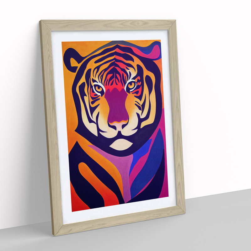 Tiger Abstract - Framed Print, Oak Framed, 34cm H x 25cm W x 2cm D