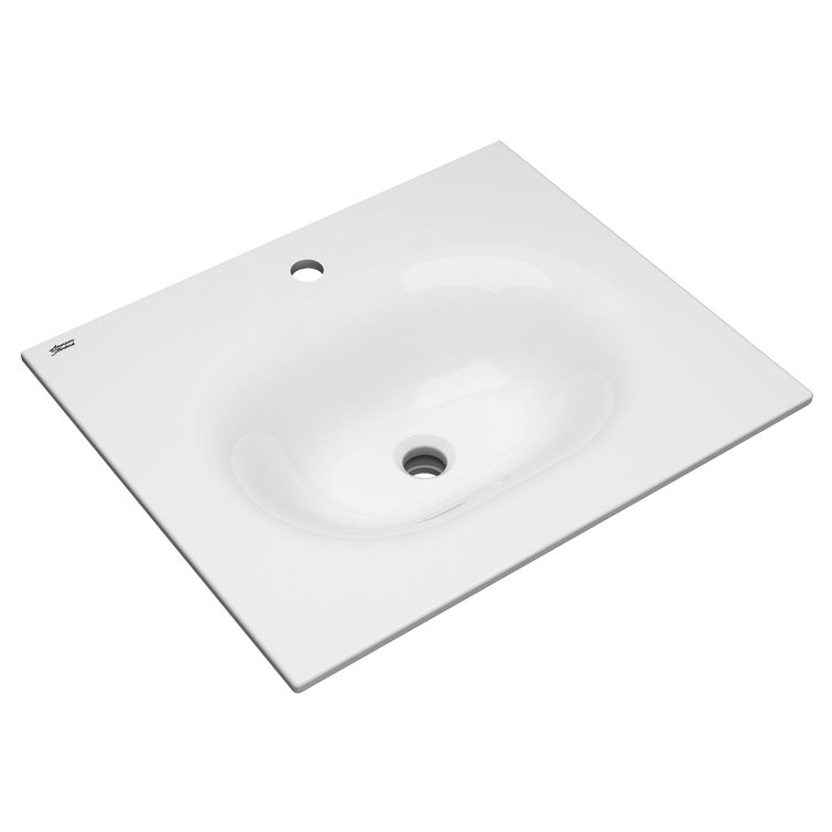 American Standard Studio S 20'' White Vitreous China Rectangular Bathroom Sink with Overflow