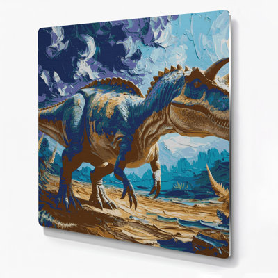 «Dinosaur Chasmosaurus», art mural en métal mauve