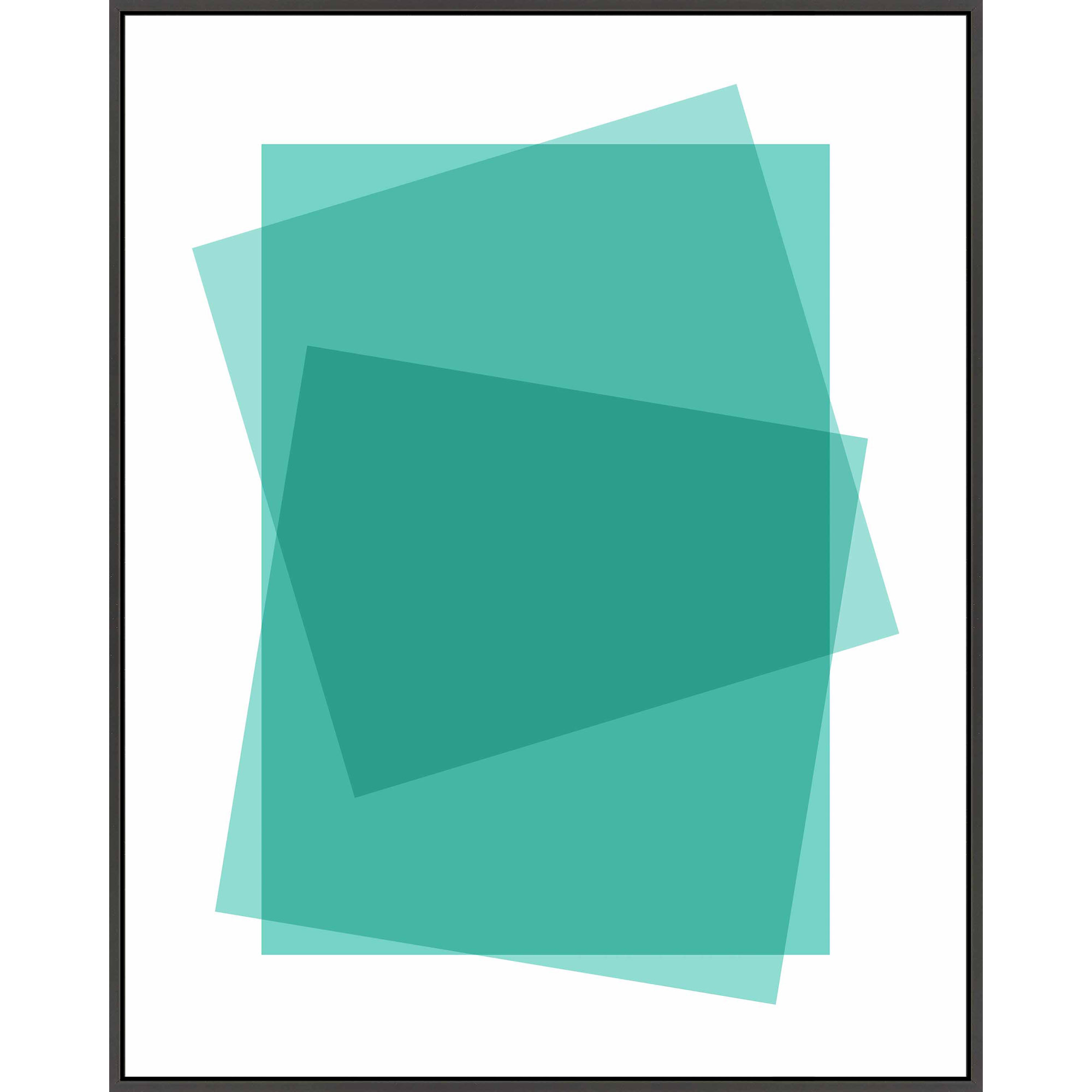 Aqua Kami by Jacques Pilon, 25" H x 20" W, Black Framed Canvas
