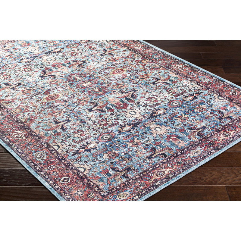 Analyah Washable Oriental Rug, Rectangle 6'7" x 9'