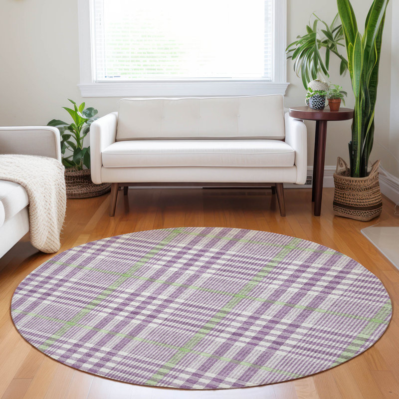 Machine Washable Indoor/Outdoor Chayden ACN1054 Rug, Round 8'