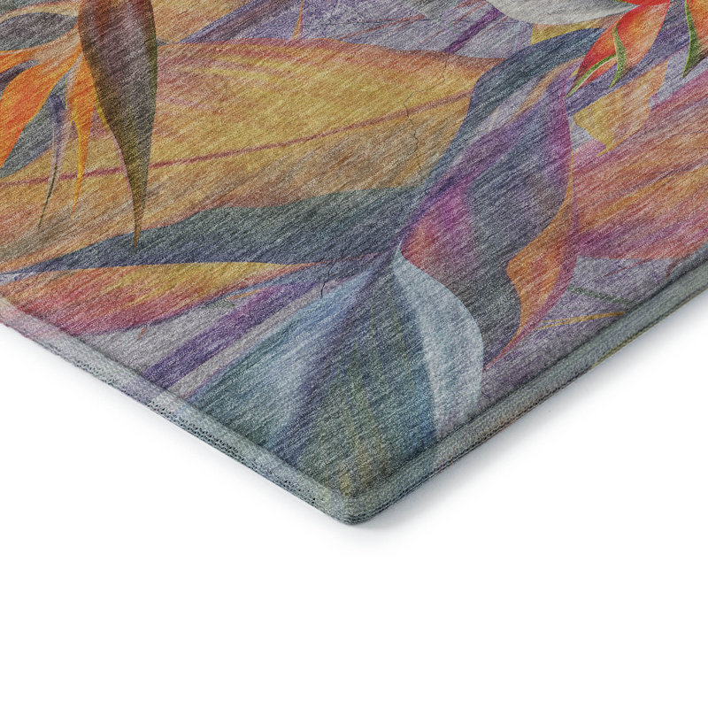 Tapis multicolore Cerrito AMF209 lavable à la machine de qualité supérieure, Rectangle 1 pi 8 po x 2 pi 6 po