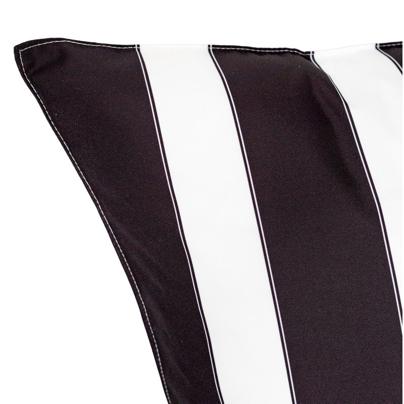 Ensemble de housses de coussin décoratives à double rayure pour l'extérieur, Noir