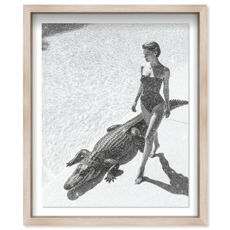 Reptilian Elegance II Print by Oliver Gal, 37.5"H x 31.5"W, Natural Oak Shadowbox