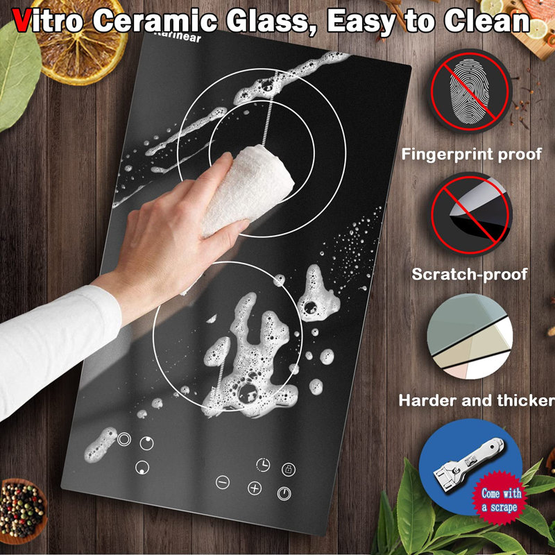 Karinear 12" Electric Cooktop with 2 Elements