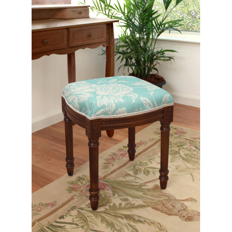 Tabouret de coiffeuse Camic, Noyer, Aqua