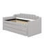 Lit de jour simple tapissier avec couchette et tiroirs-425380363