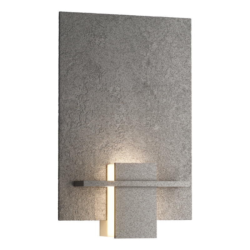 Aperture 1 - Light Flush Mounted Sconce, Natural Iron, White Art Glass