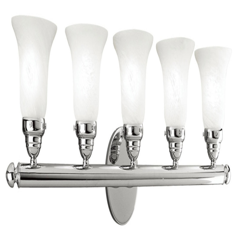 Éclairage pour meuble-lavabo à 5 lumières Ferri, Chrome poli