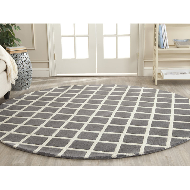 Teresita Hand Tufted Wool Geometric Rug, Round 7'