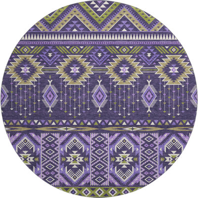 Premium Machine Washable Xamiera AMF1851 Aztec Rug