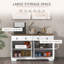 Buffet avec 2 tiroirs, 2 armoires de rangement, 4 portes de style grange et tablettes réglables,