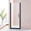 Porte de douche pivotante simple 30 à 31,5 po x H 75 po, alliage d'aluminium, verre trempé clair de 1/4 po (6 mm) de large épaisseur.