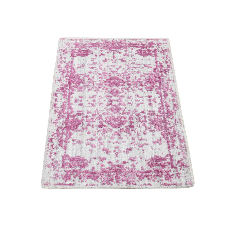 Tapis oriental rose en laine tissé à la main 2 pi 0 po x 3 pi 0 po - MOA10280332