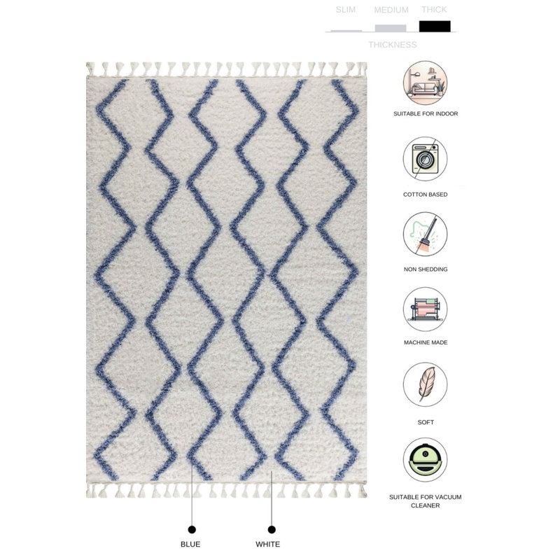 Soobin Geometric Indoor Rug, Rectangle 5'3" x 7'7"