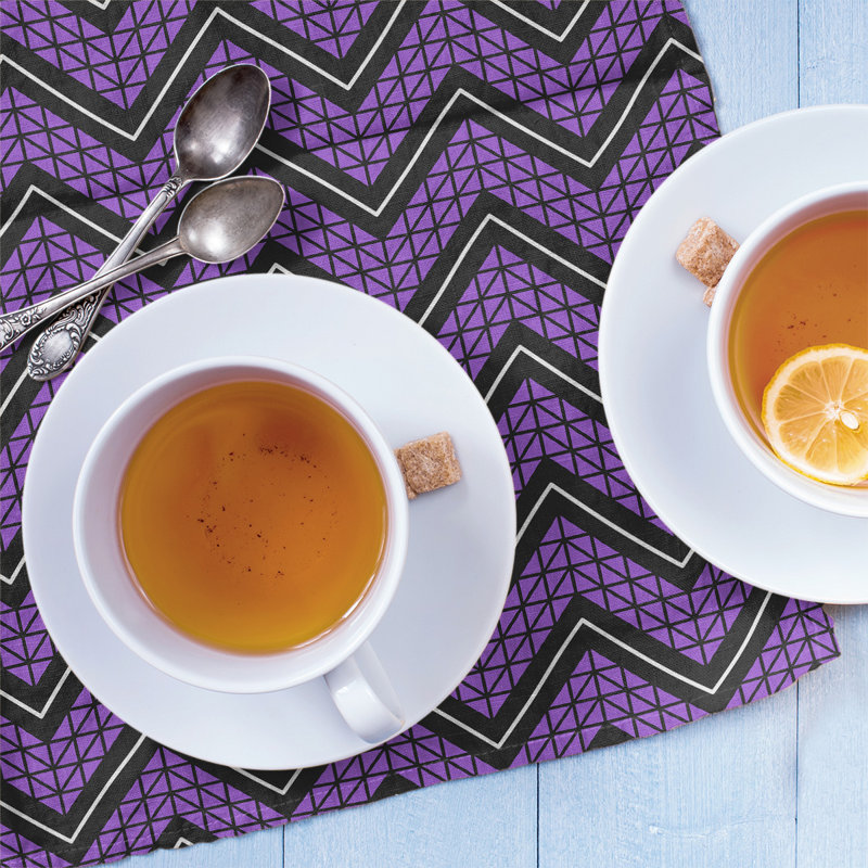 Stephenie Tea Towel Kitchen Towel, Dark Purple/Black, Cotton Twill