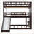 Full Size Solid Pine Triple Bunk Bed with Ladder &amp; Slide Espresso for Family Sleepovers