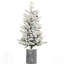 Arbre de Noël floqué avec base de pot, lumières DEL, branches en PE + PVC avec pommes de pin - parfait pour la table, le vestibule ou la décoration intérieure-166002718
