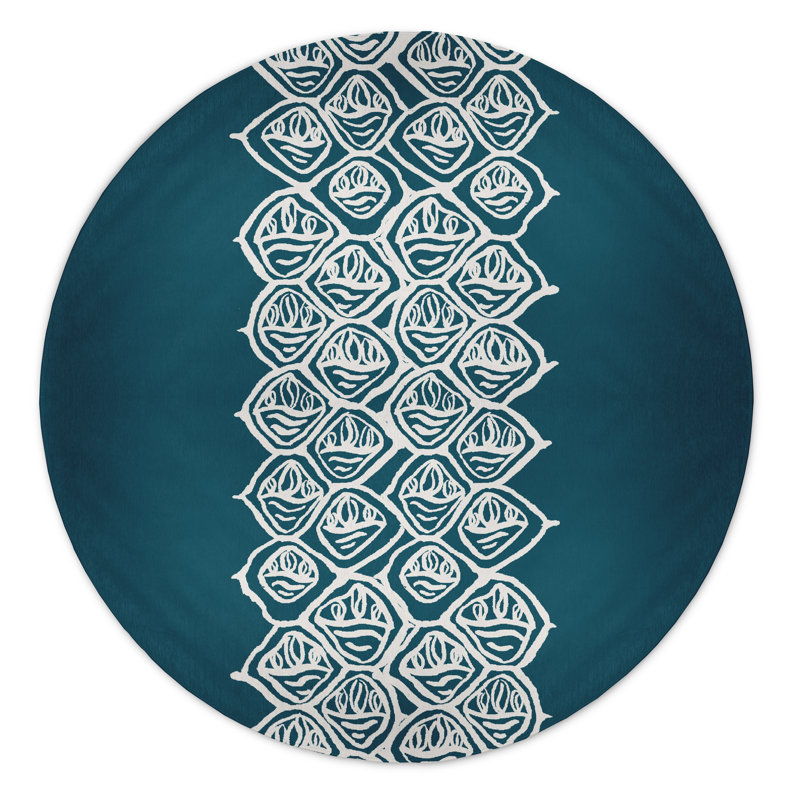 Safari Chenille Geometric Indoor Rug, Round 5'