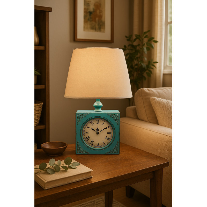 Lampe de table Holloman, Bleu, H 22 po x l 7 po x P 7 po