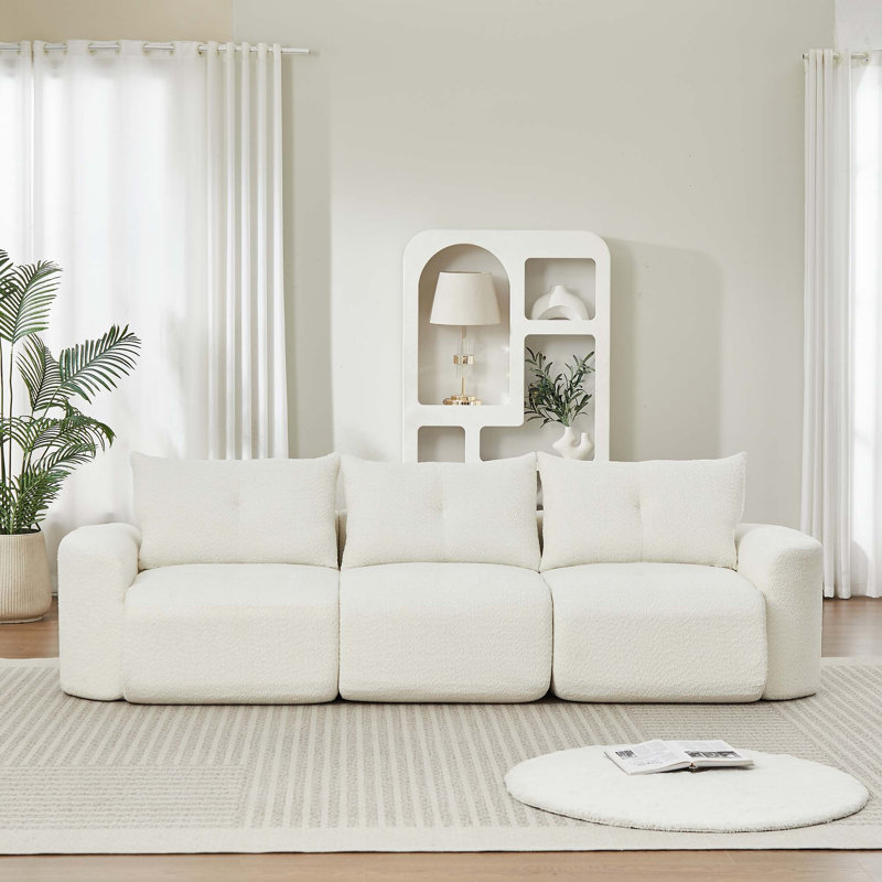 Ergonomic Chenille Cloud Sofa with Deep Seating and No Assembly