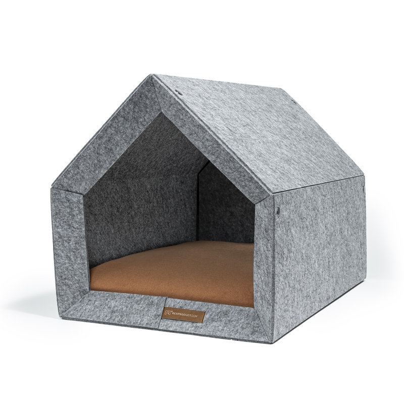 Ecological Hut Pet Cage, 80cm H x 62cm W x 64cm D, Dark Grey/Yellow