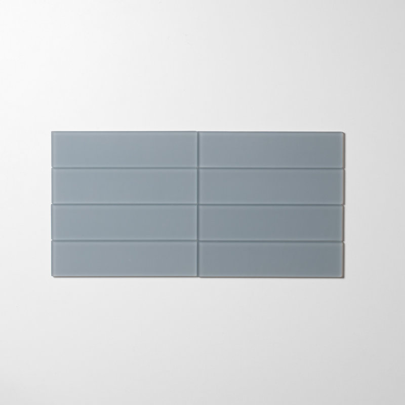 2in.x8in. Glass Subway Tile, Aqua Blue Matte