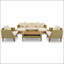 Ensemble de canapé en osier PE 6 pièces, canapé d'extérieur en rotin avec coussins doubles, pieds de table en bois-1415884308