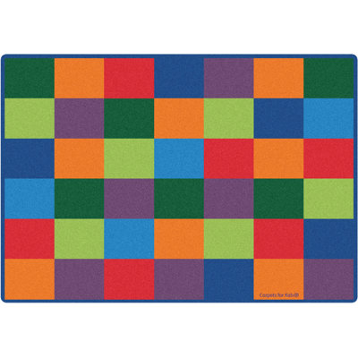 Tapis pour enfants 7317 Kidsoft Block Carpet 7Ft 6In X 12Ft Rectangle Multicolore
