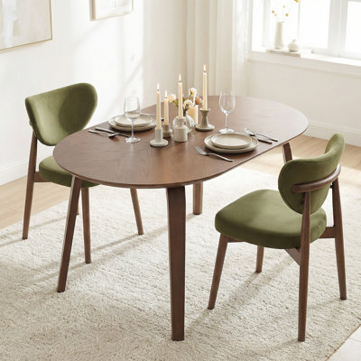Valen Set of 2 Rusty Orange Fabric Dining Chairs